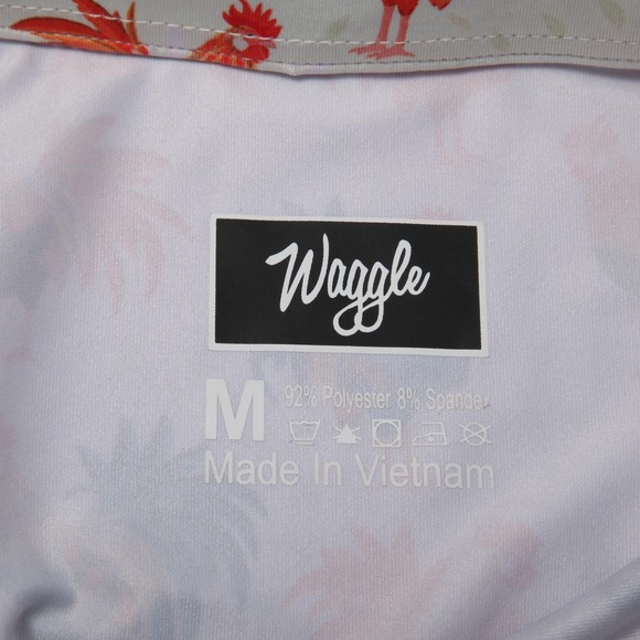 Waggle Polo Shirt Mens Medium Rooster Animal Print Golf Performance Stretch - Picture 5 of 10